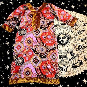 Vintage Hippie Bohemian Shirt Dress